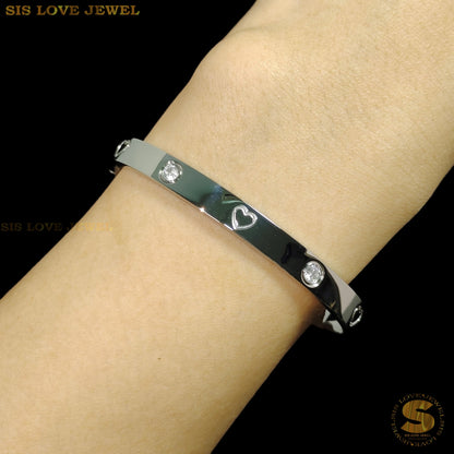 Sweet Love Affinity Bangle H030 Silver