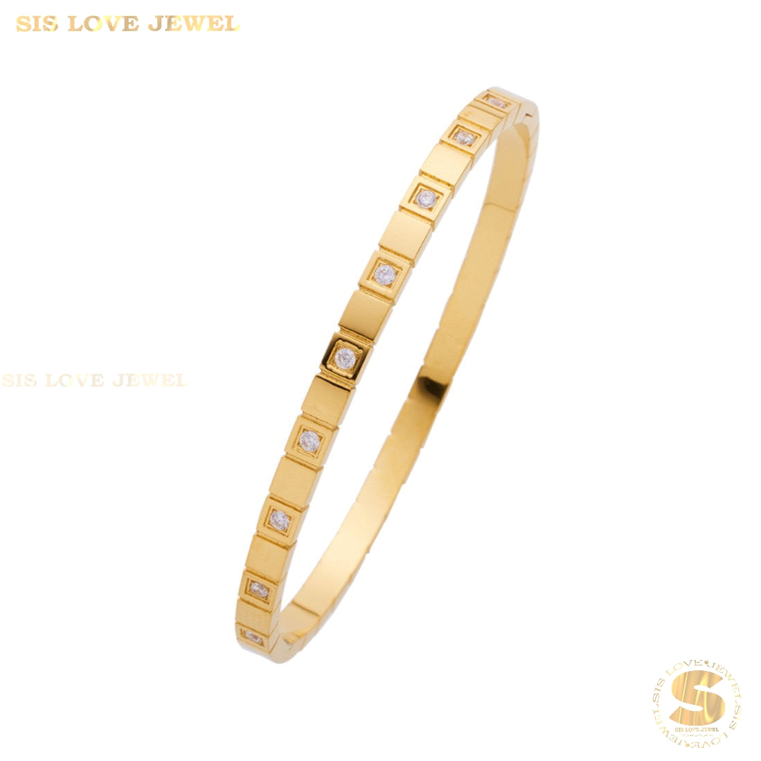 Honey Zirconia Bangle H033 Gold