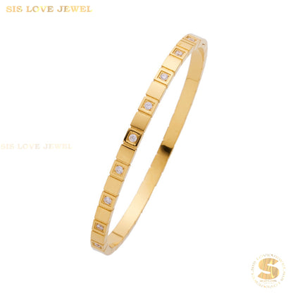 Honey Zirconia Bangle H033 Gold