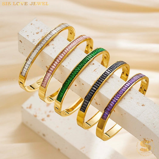 Half Row Zirconia Bangle H034