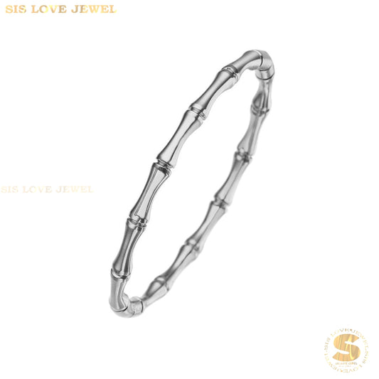 Whispering Bamboo Silver Bangle H054 Silver