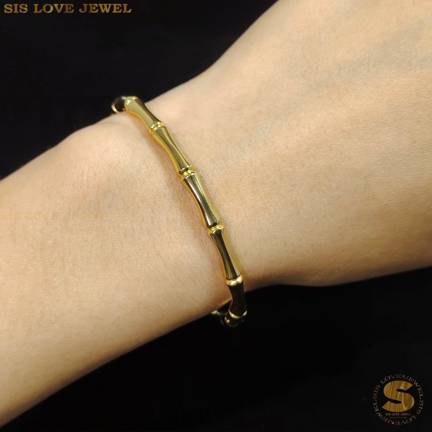 Bamboo Oval Bangle H054