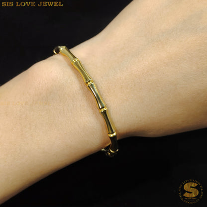 Bamboo Oval Bangle H054