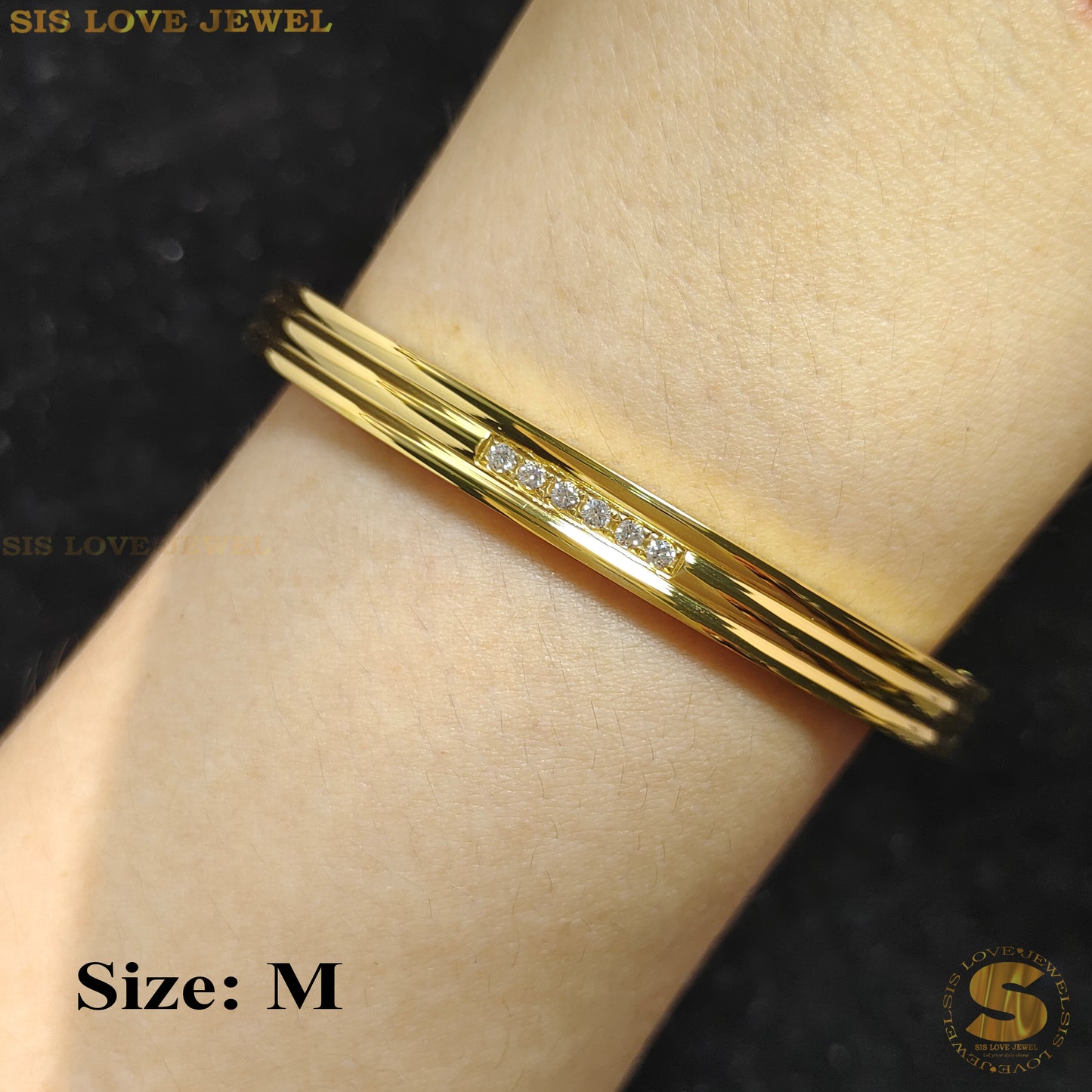 3 Layers Zirconia Oval Bangle H069 H070