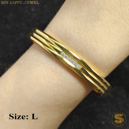 3 Layers Zirconia Oval Bangle H069 H070