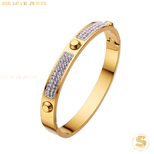 Thick Half Zirconia Bangle H075