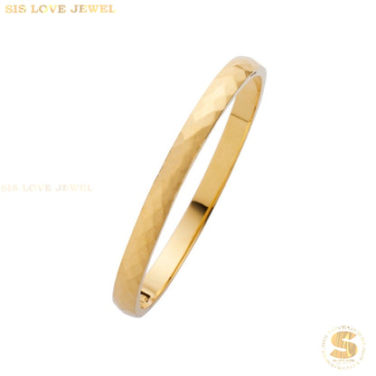 Minimalist Oval Bangle H093 Gold