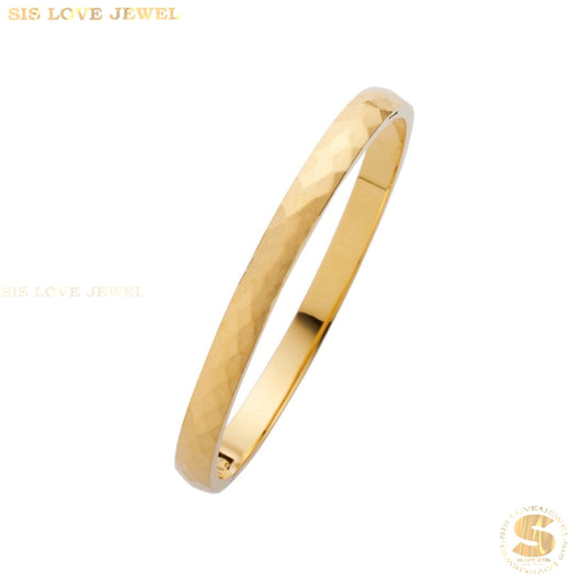 Minimalist Oval Bangle H093 Gold