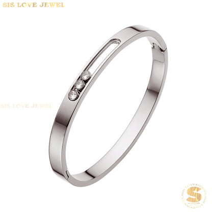 Trinity Sparkle Bangle H111 Silver