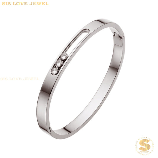 Trinity Sparkle Bangle H111 Silver