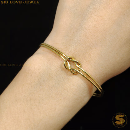 Love Knot 2 Layers Adjustable Open Bangle H114