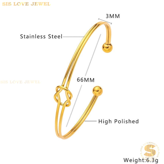 Lover's Knot Bangle H114 Gold