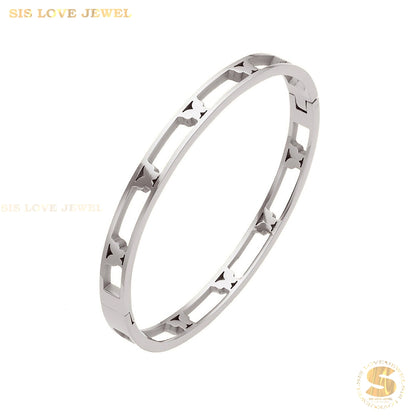 Silver Butterfly Bangle H193 Silver