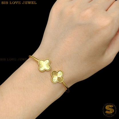 Double Clover Oval Bangle H151