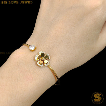 Flower CZ Adjustable Bracelet H173
