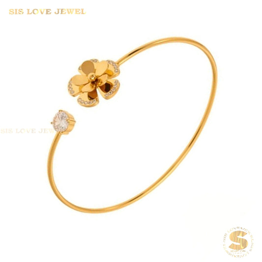 Flower CZ Adjustable Bracelet H173