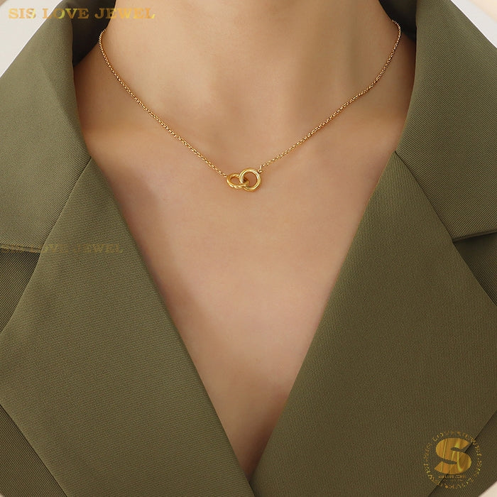 Interlocking Rings Necklace N002