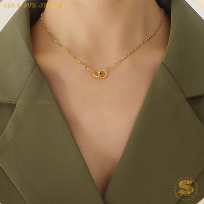 Interlocking Rings Necklace N002