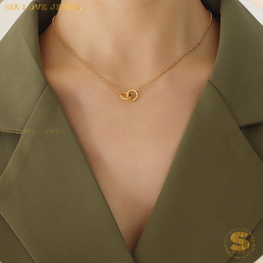 Interlocking Rings Necklace N002