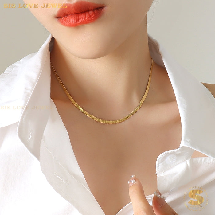 Titanium Steel Snake Chain Necklace N005 N006