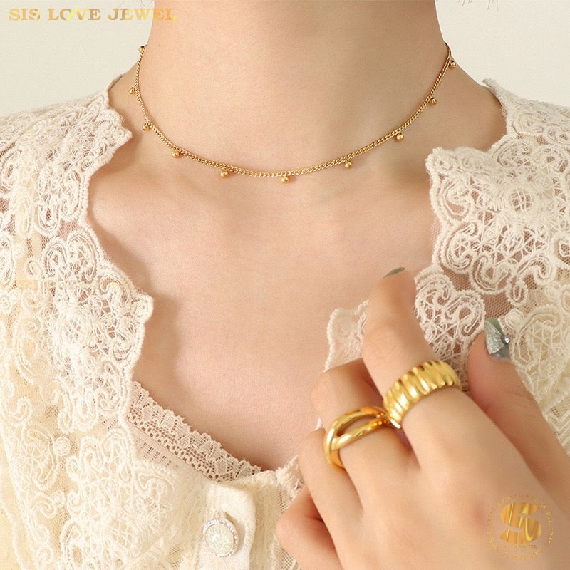 Simple Beads & Boba Necklace N015