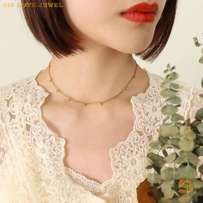 Simple Beads & Boba Necklace N015