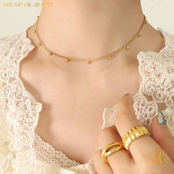 Simple Beads & Boba Necklace N015