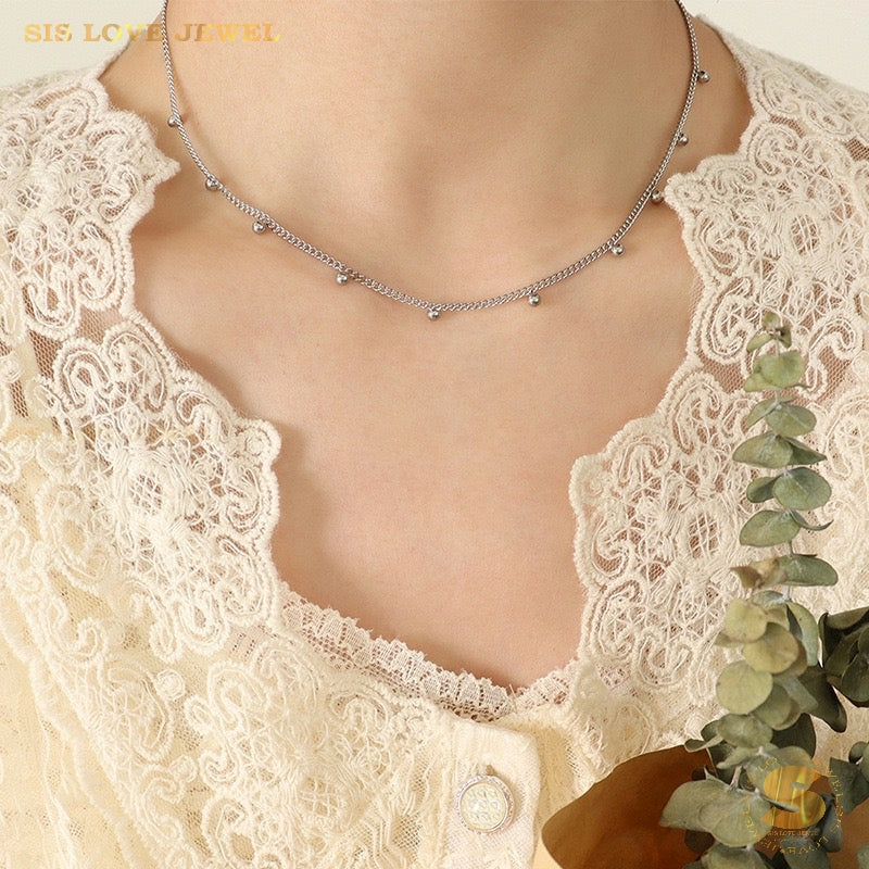 Simple Beads & Boba Necklace N015