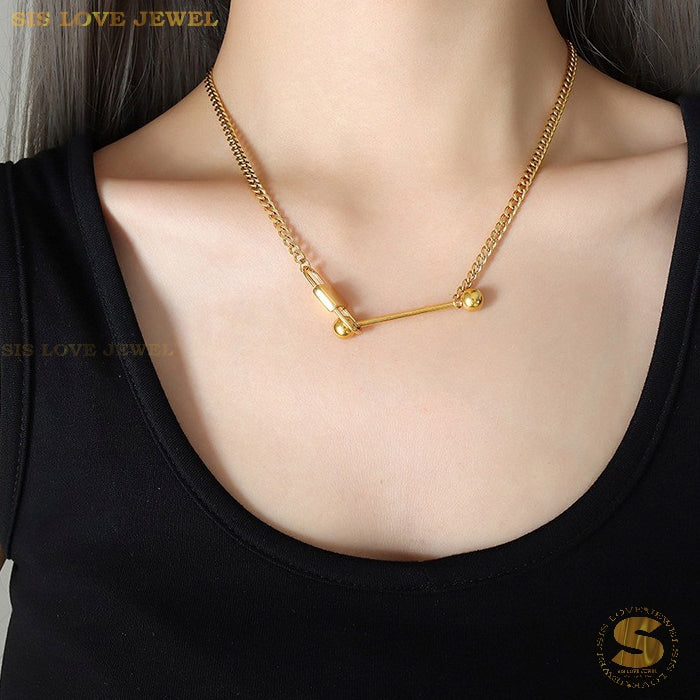 Stylish Lock Necklace N027