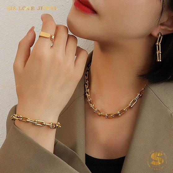 Timeless Fusion Hardware Necklace & Bracelet Set