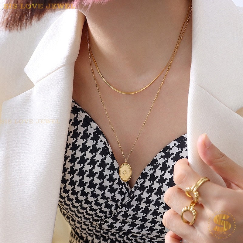 Double Layers Star Necklace N080