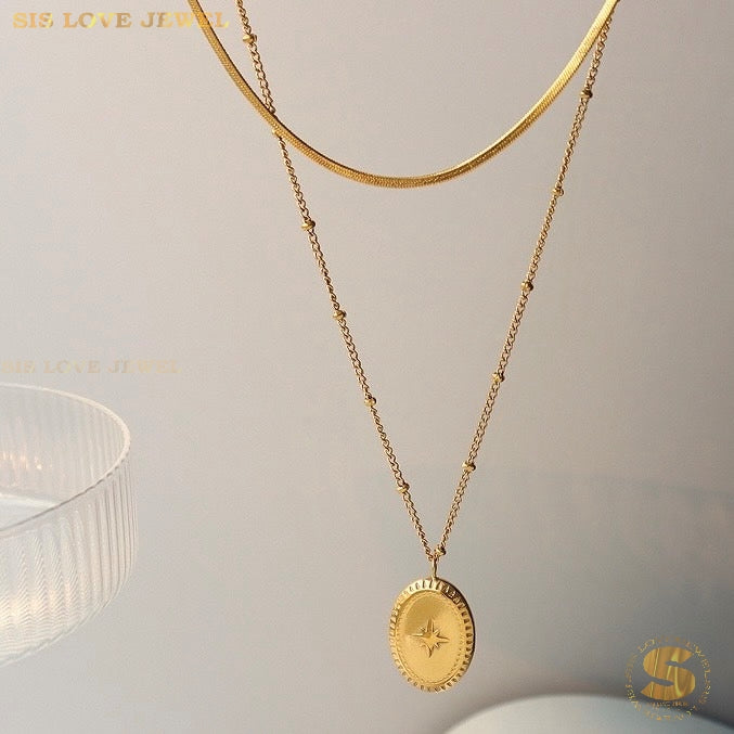 Double Layers Star Necklace N080