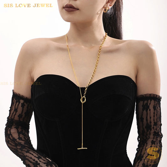 OT Lock Long Chain Necklace N098