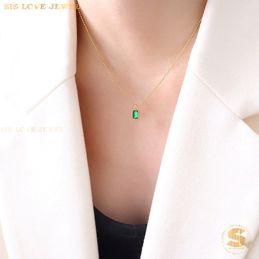 Green Zirconia Radiance Necklace N114