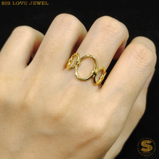 Oval Hollow Adjustable Ring R008