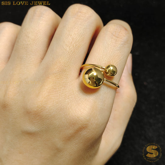 Golden Orb Duo Band Ring R049