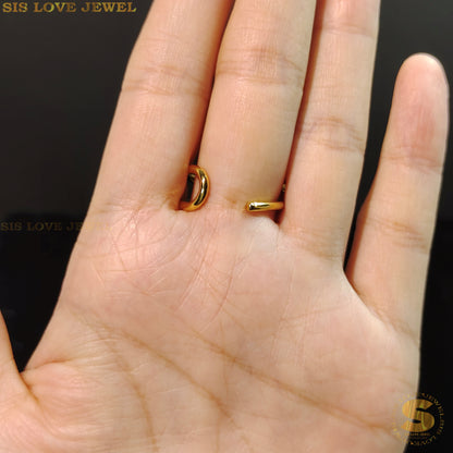 Keluli Titanium 18K Bersalut Emas Cincin Ikatan Simpul Mudah Cincin Wanita Fesyen Barang Kemas R056