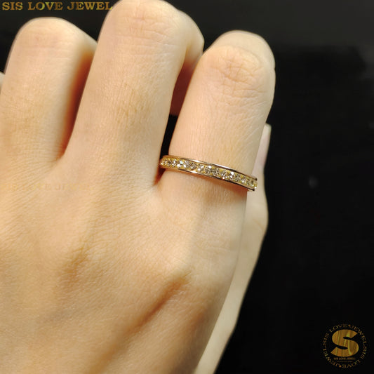 Sparkling Serenity Collar Zirconia Ring Rose Gold Colo R069