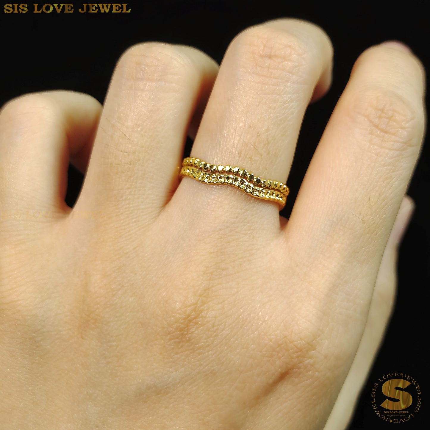 Double Layer Adjustable Ring R079