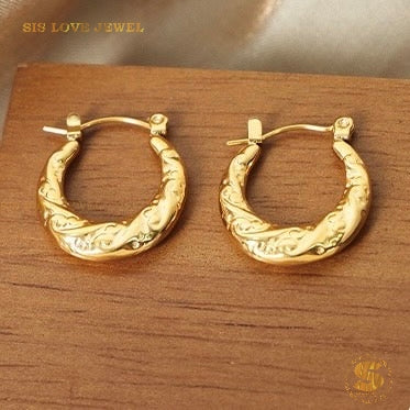 Relief Hoop Earrings S014