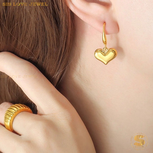 Elegant Heart Dangle Earrings S017