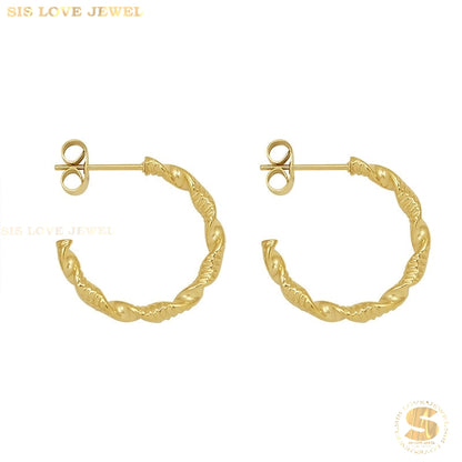 Gold Plated C Shape Studs S028