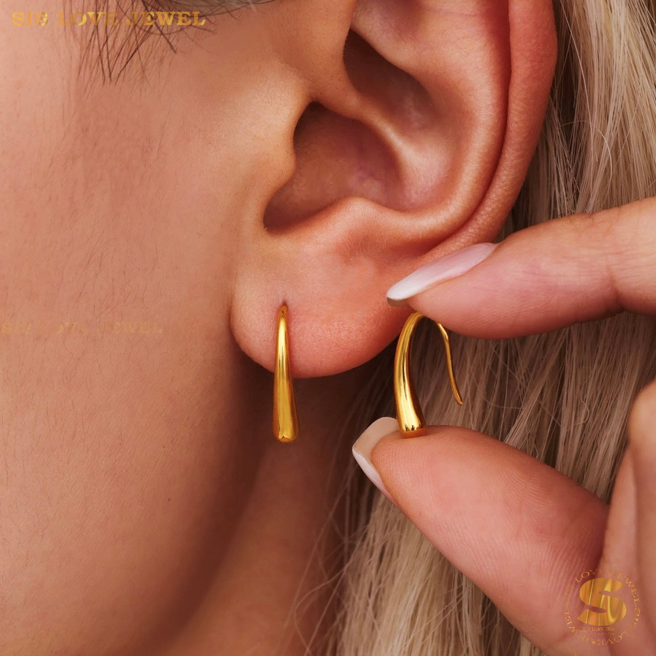 Minimalist Teardrop Hook Earrings S045