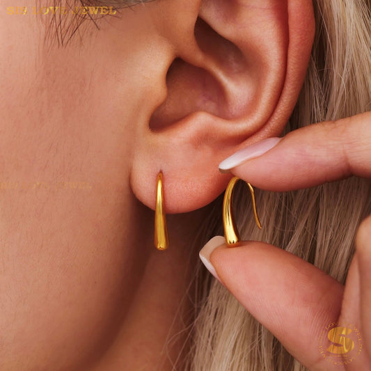 Minimalist Teardrop Hook Earrings S045