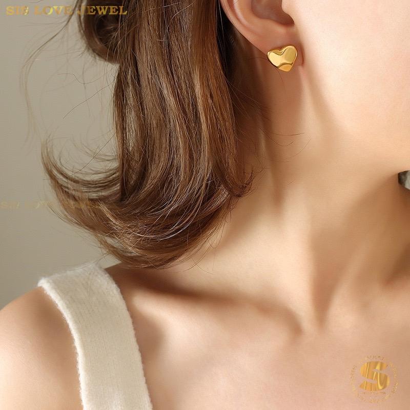 Gold Plated Love Stud Earrings S033