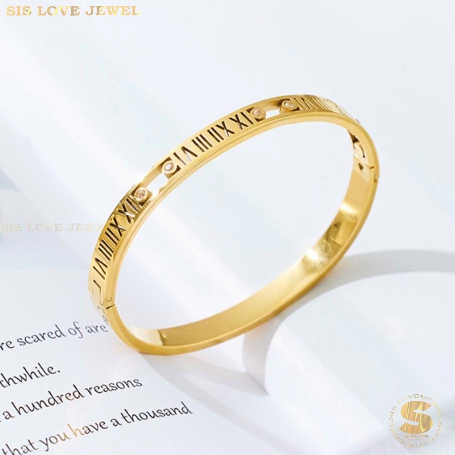 Roman Oval Bangle H041 Gold