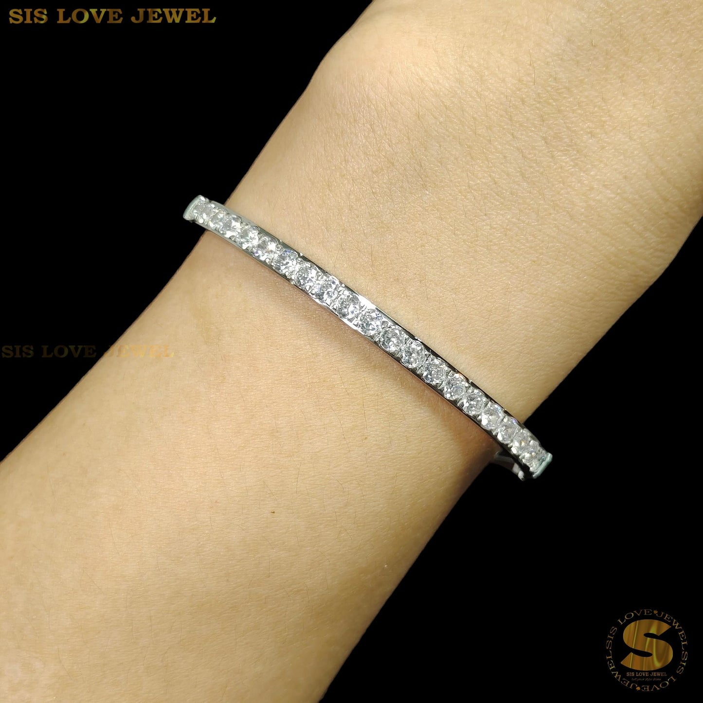 Moonlight Path Bangle H024 Silver