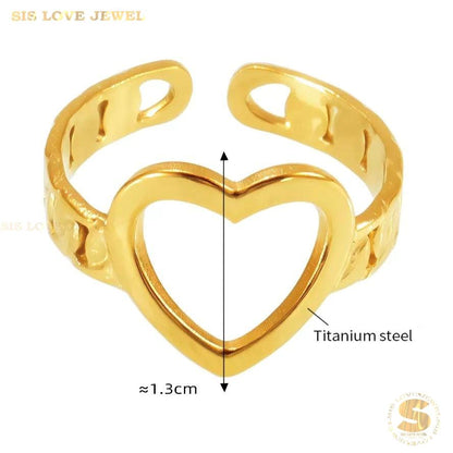 Sweet 18K Gold Hollow Love Ring R141