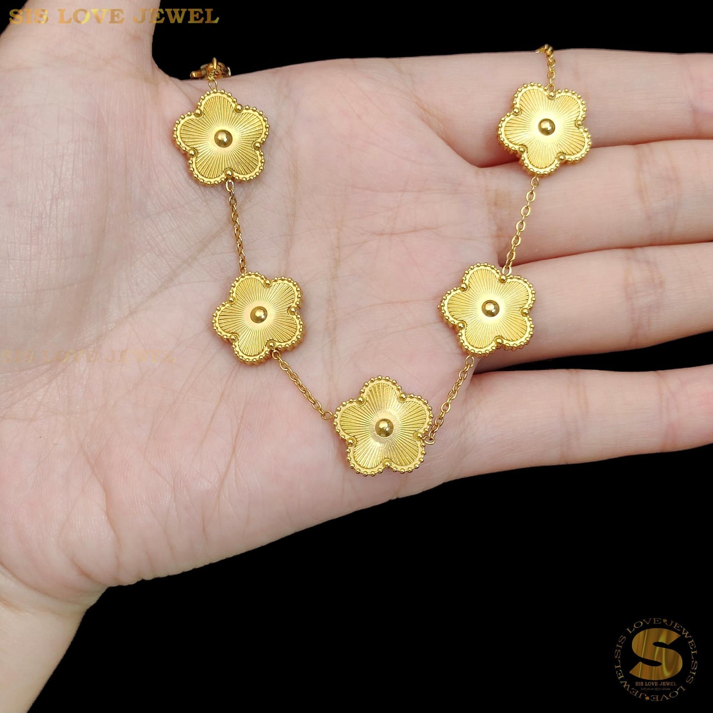 Double-Sided Flower Bracelet B186