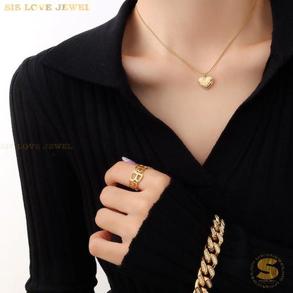 Snake Chain Love Pendant Necklace N127